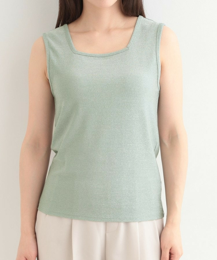 【前後2WAY/洗濯機可/S-LL】コーデのアクセントに きらきらラメタンクトップ30