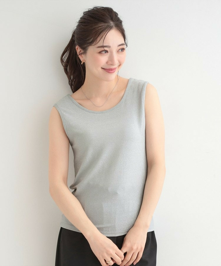 【前後2WAY/洗濯機可/S-LL】コーデのアクセントに きらきらラメタンクトップ5