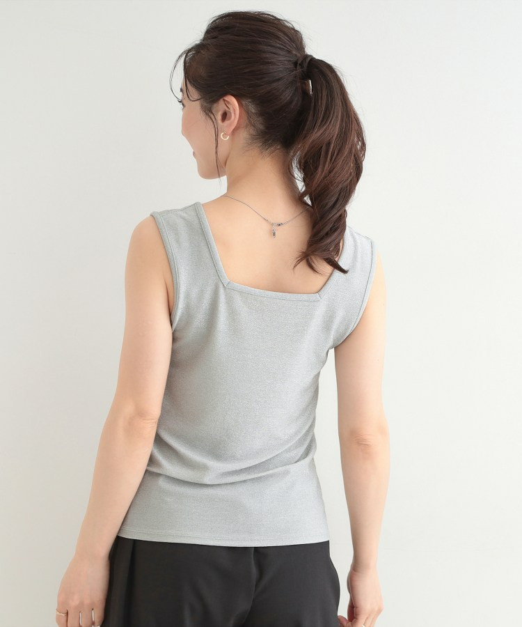 【前後2WAY/洗濯機可/S-LL】コーデのアクセントに きらきらラメタンクトップ6