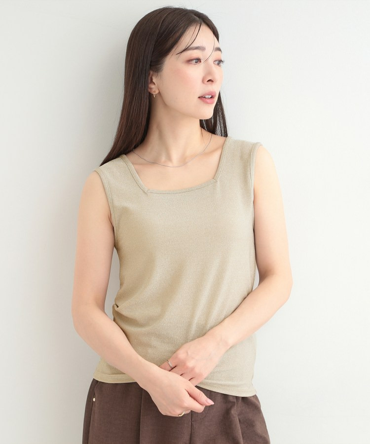 【前後2WAY/洗濯機可/S-LL】コーデのアクセントに きらきらラメタンクトップ9