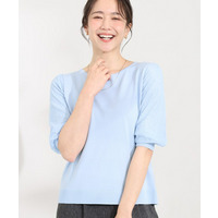 【洗濯機可/S-LL】華やかレース5分袖ニット