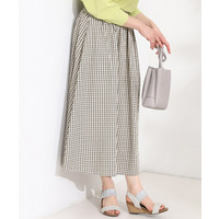 【セットアップ可/洗濯機可/S-LL】軽やかに揺れる サッカーチェック フレアスカート