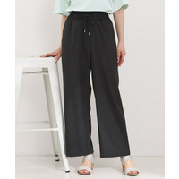 【ひんやり/着丈選べる/セットアップ可】洗濯後しわになりにくい とろみイージーワイドパンツ