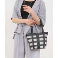 格子レイヤードトートバッグ
