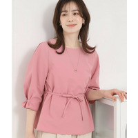 【洗濯機可/UV/3WAY】シルエットが変えられる　サッカーウエストリボンブラウス