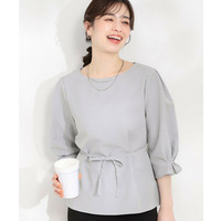 【洗濯機可/UV/3WAY】シルエットが変えられる　サッカーウエストリボンブラウス