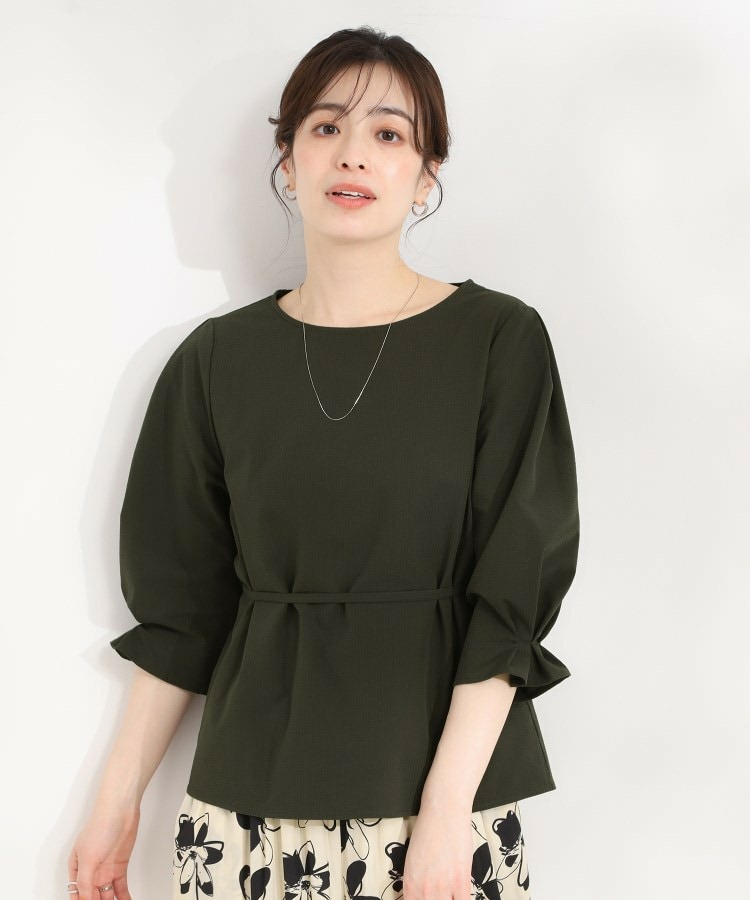 【洗濯機可/UV/3WAY】シルエットが変えられる サッカーウエストリボンブラウス11