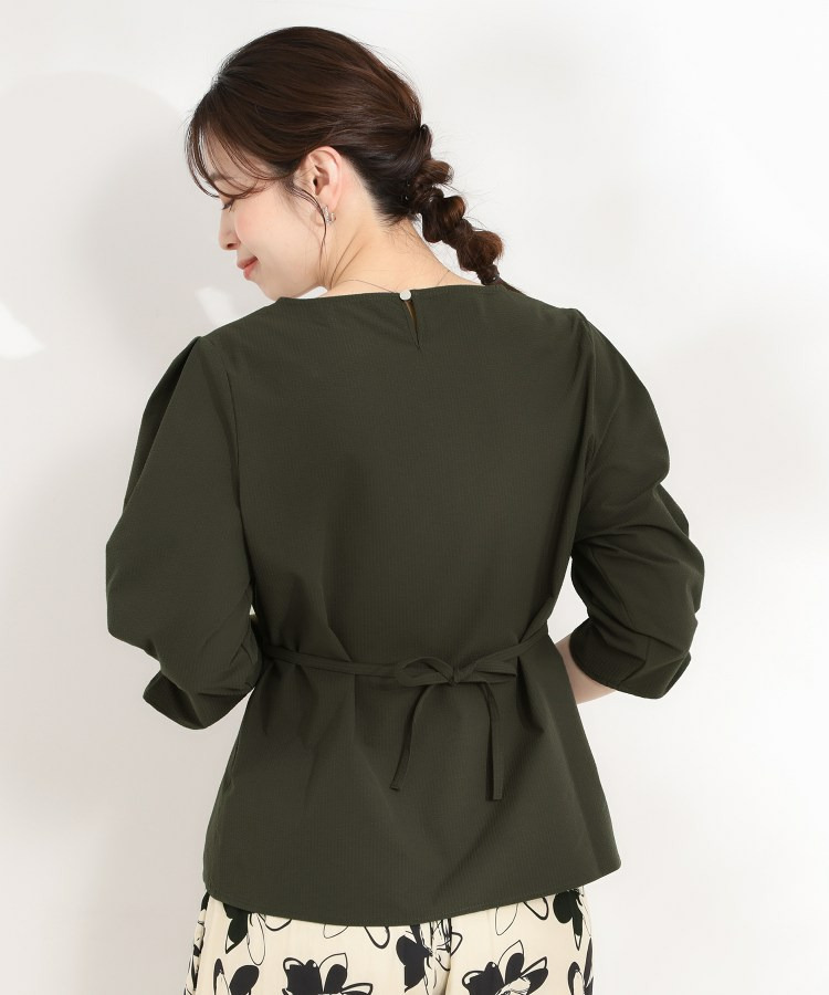 【洗濯機可/UV/3WAY】シルエットが変えられる サッカーウエストリボンブラウス12