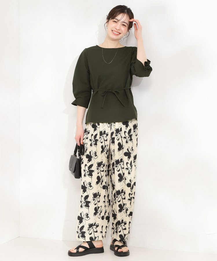 【洗濯機可/UV/3WAY】シルエットが変えられる サッカーウエストリボンブラウス13