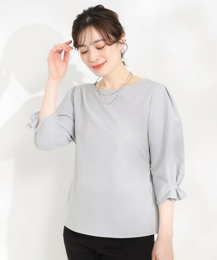 【洗濯機可/UV/3WAY】シルエットが変えられる サッカーウエストリボンブラウス18