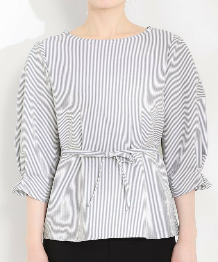 【洗濯機可/UV/3WAY】シルエットが変えられる サッカーウエストリボンブラウス23