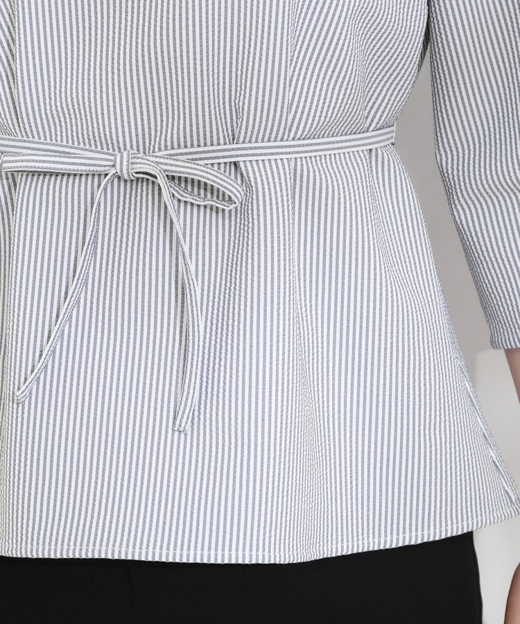 【洗濯機可/UV/3WAY】シルエットが変えられる サッカーウエストリボンブラウス30