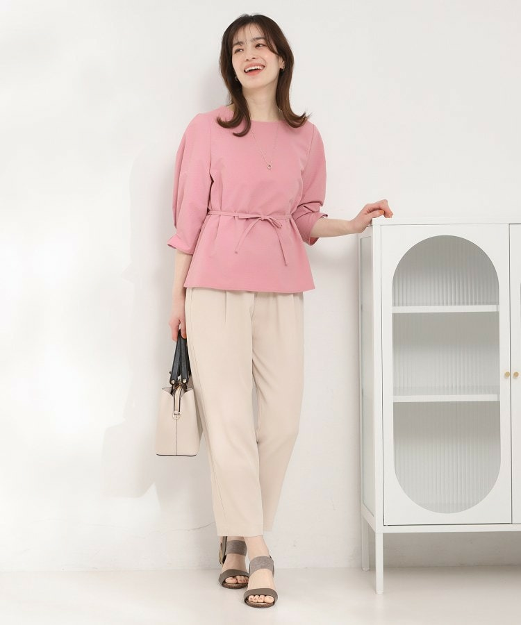 【洗濯機可/UV/3WAY】シルエットが変えられる サッカーウエストリボンブラウス6