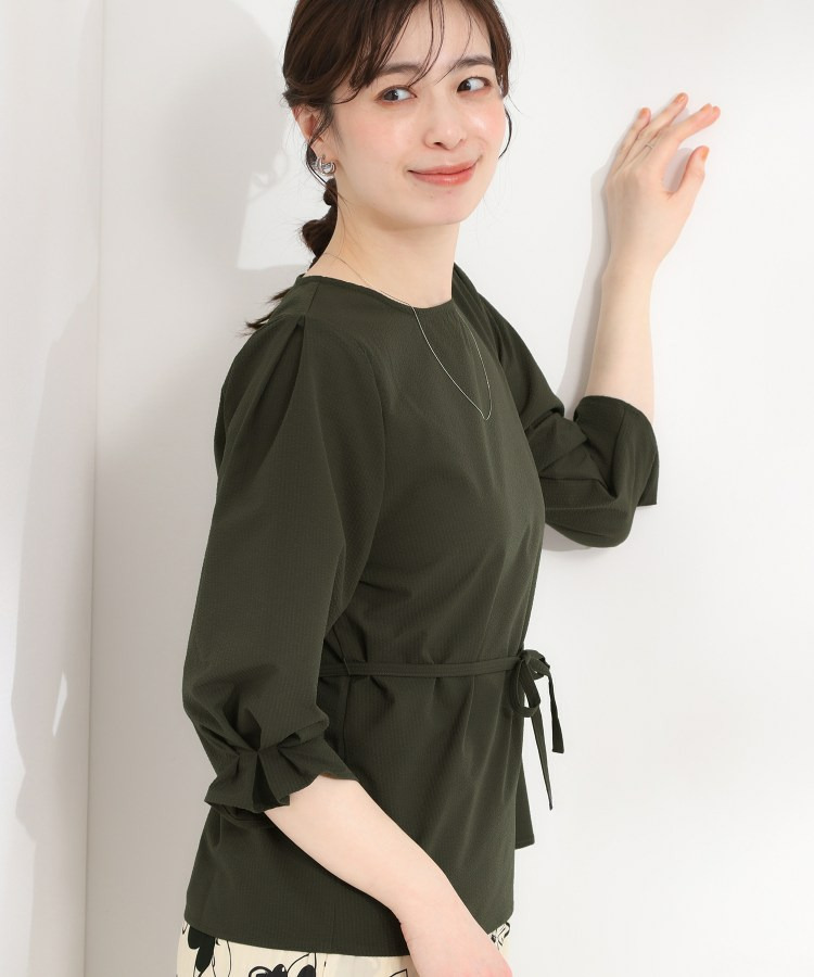 【洗濯機可/UV/3WAY】シルエットが変えられる サッカーウエストリボンブラウス1