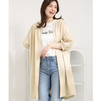 【洗濯機可/S-LL】カットツイルキーネックシャツワンピ