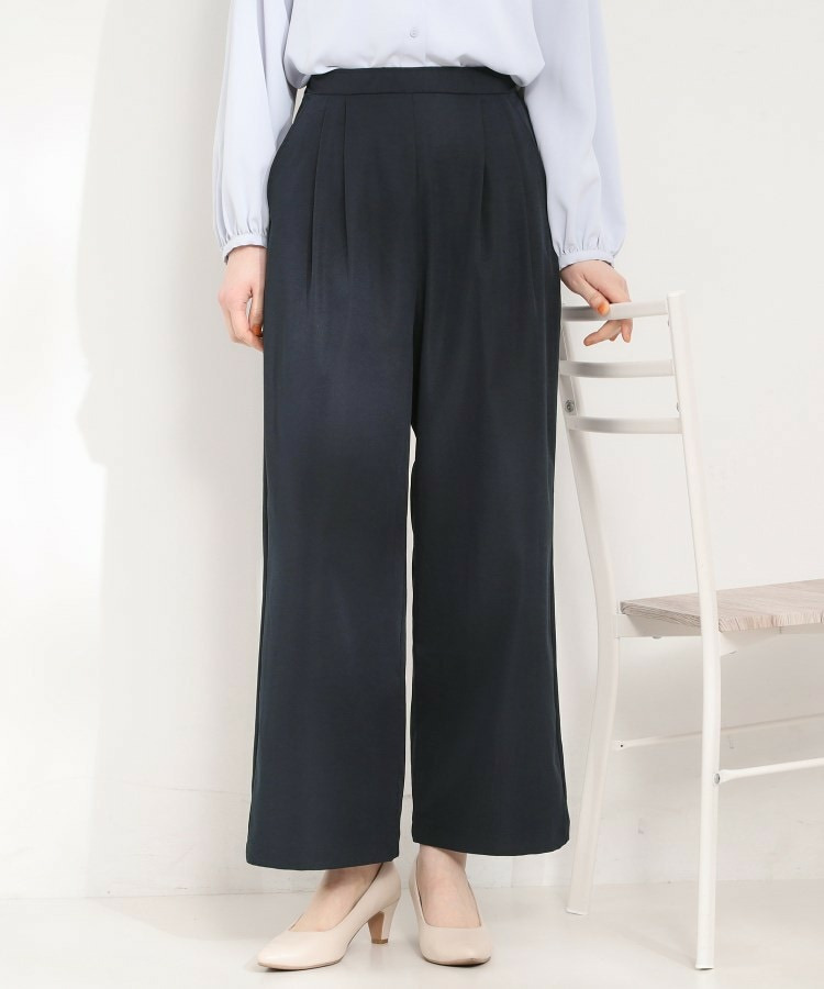 【洗える】ツータックワイドパンツ