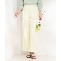 【洗濯機可/S-LL】ツータックでウエスト回りをすっきり見せるワイドパンツ
