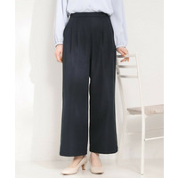 【洗濯機可/S-LL】ツータックでウエスト回りをすっきり見せるワイドパンツ