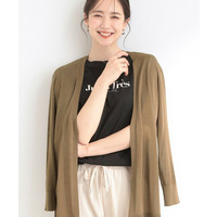 【ひんやり/洗濯機可/S-LL】着る方がすっきり見えに マルチに使えるミドルトッパーカーディガン