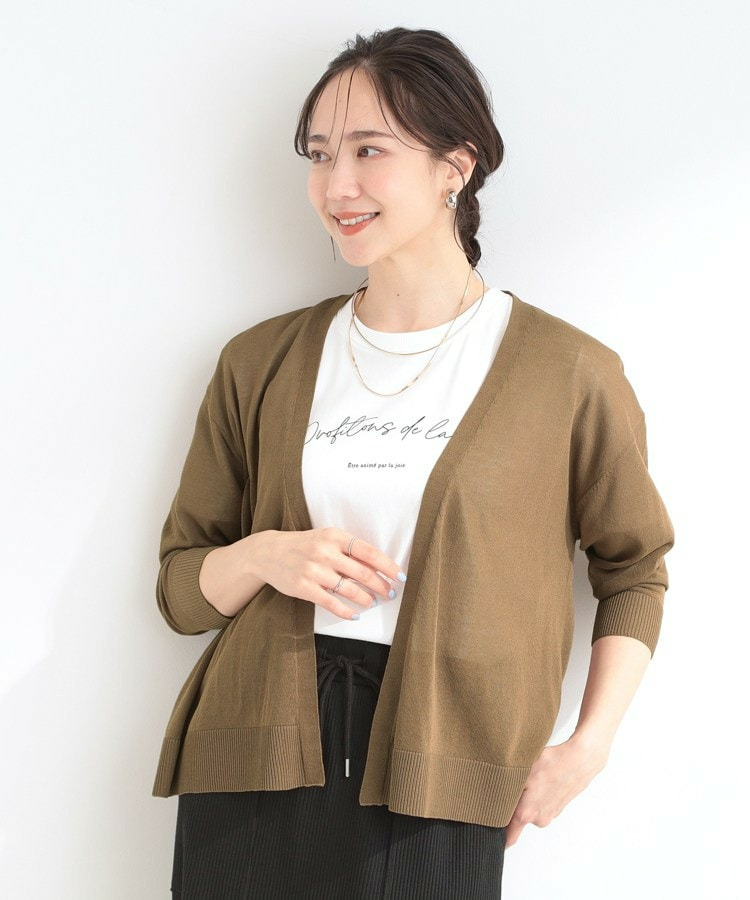 【ひんやり/洗濯機可/S-LL/選べる6色】サッと羽織るだけでこなれ見え マルチに使えるトッパーカーディガン10