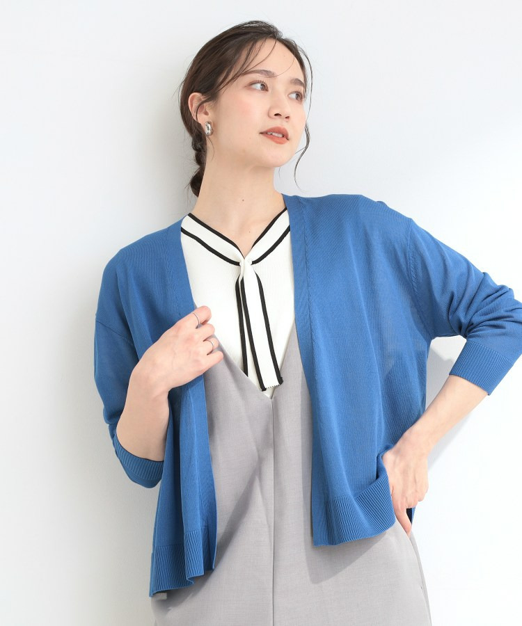 【ひんやり/洗濯機可/S-LL/選べる6色】サッと羽織るだけでこなれ見え マルチに使えるトッパーカーディガン22