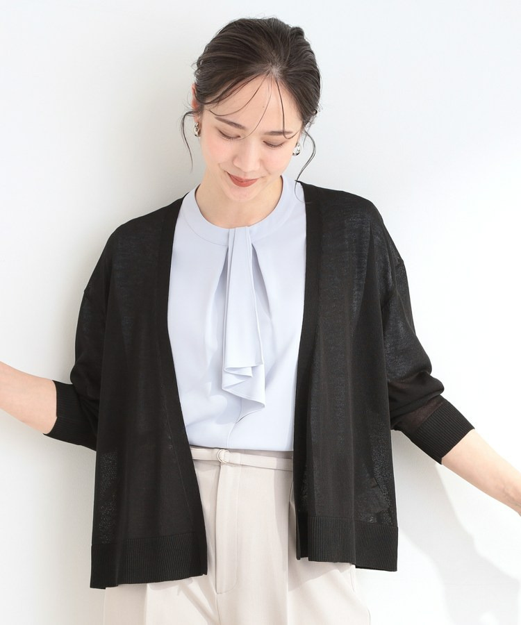 【ひんやり/洗濯機可/S-LL/選べる6色】サッと羽織るだけでこなれ見え マルチに使えるトッパーカーディガン6