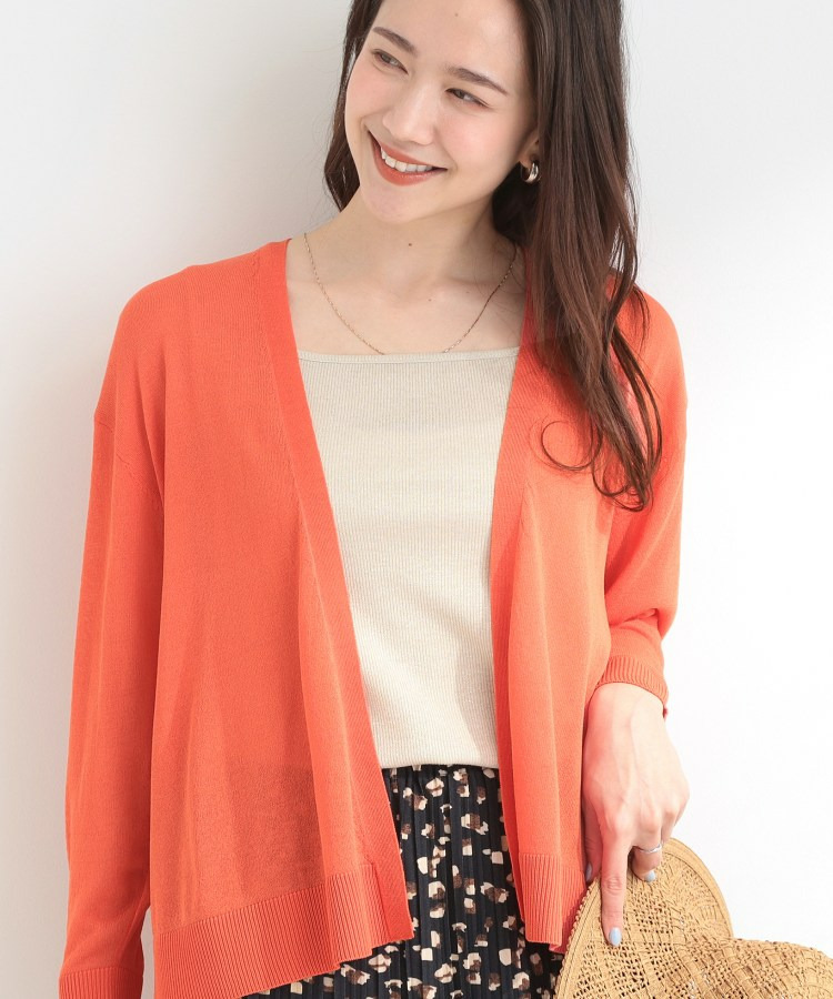 【ひんやり/洗濯機可/S-LL/選べる6色】サッと羽織るだけでこなれ見え マルチに使えるトッパーカーディガン1