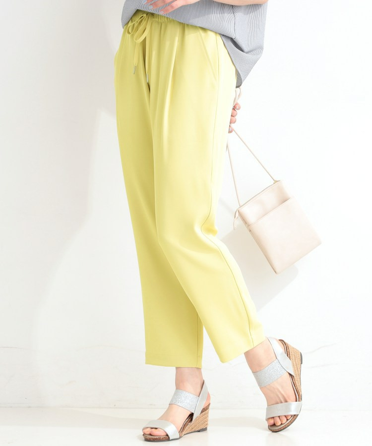 【セットアップ可/ひんやり/UV/SS-3L】さらさらぷるん イージーテーパードパンツ