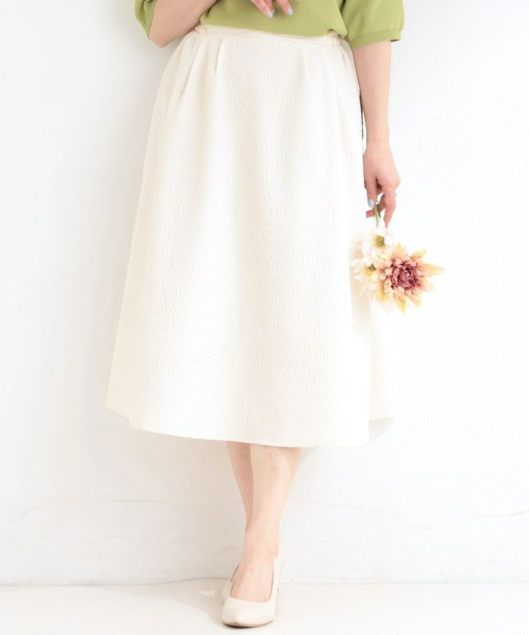 お花柄ジャカード フレアスカート1