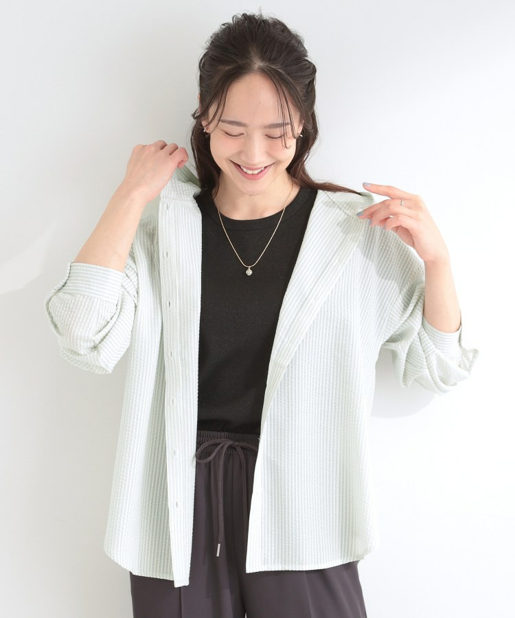 ストライプフードシャツ10