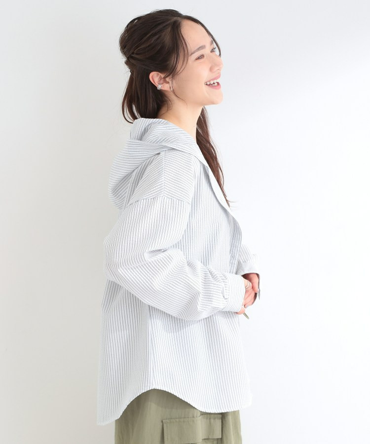 ストライプフードシャツ3