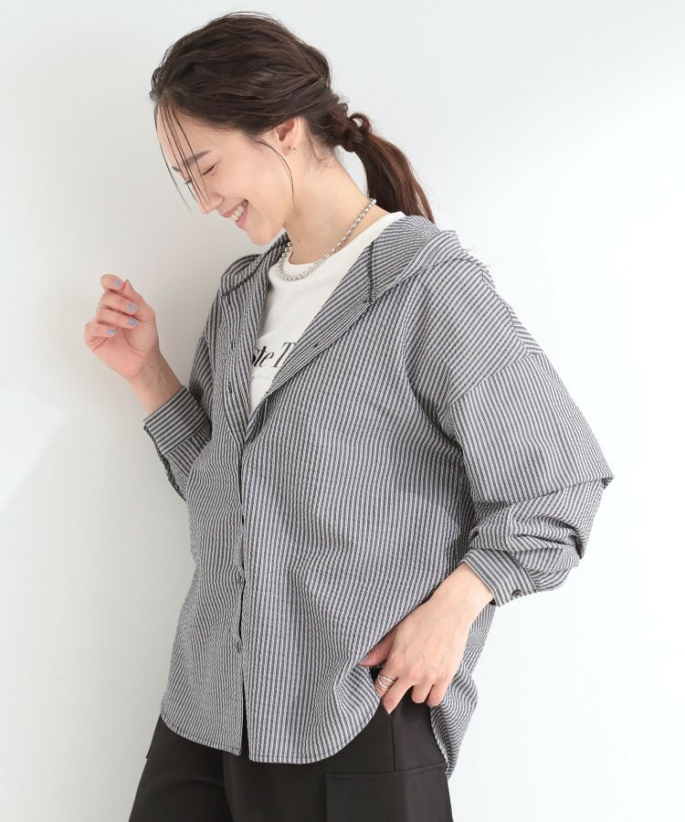ストライプフードシャツ7