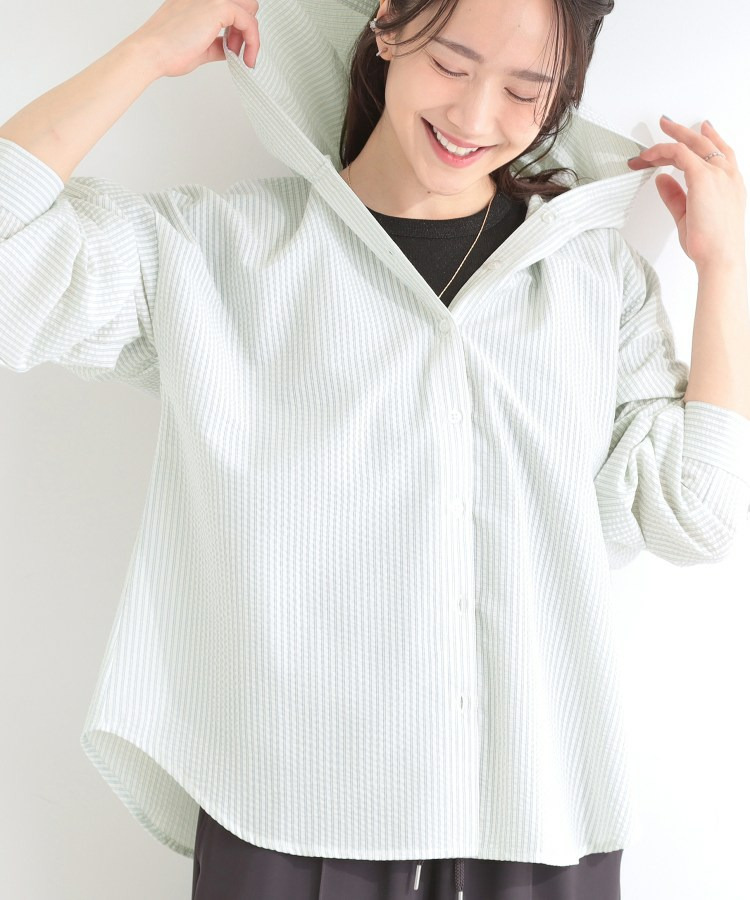 ストライプフードシャツ1