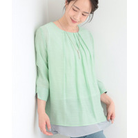 【洗濯機可/S-LL】インせず着られる スラブレイヤードトップス