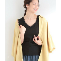 【前後2WAY/洗濯機可/S-LL】レースデザインタンクトップ