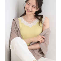 【前後2WAY/洗濯機可/S-LL】レースデザインタンクトップ