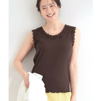 【前後2WAY/洗濯機可/S-LL】レースデザインタンクトップ