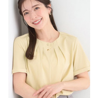 【洗濯後しわになりにくい/UV/S-LL】Tシャツ感覚できれい見え ひんやりタックTブラウス