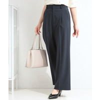 【セットアップ可／洗濯機可／S-LL】シンプルに美しく タックワイドパンツ