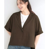 【セットアップ可/洗濯後しわになりにくい/S-LL】半袖テーラードジャケット