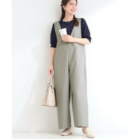 【洗濯後しわになりにくい/S-LL】ゆったりらくちんきれい見え　シンプルだから使いやすい 大人のオールインワン