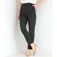 【ひんやり/セットアップ可】洗濯後しわになりにくい　タックテーパードパンツ