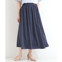 【UV/セットアップ可/S-LL】洗濯後しわになりにくい　ドット柄ギャザースカート