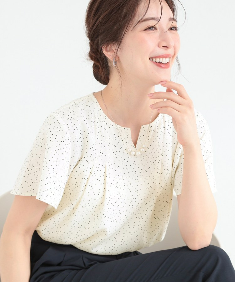 【ひんやり/UV/セットアップ可】洗濯後しわになりにくい スキッパーブラウス