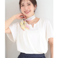 【ひんやり/UV/セットアップ可】洗濯後しわになりにくい スキッパーブラウス