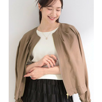 【洗濯機可/UV/S-LL】程よい透け感 襟元タック シアーブルゾン