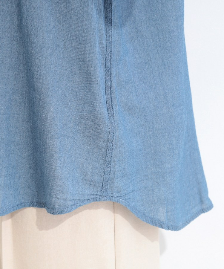 【UV/体型カバー/S-LL/綿100%】優しく透ける 柔らかシアーデニムシャツ21