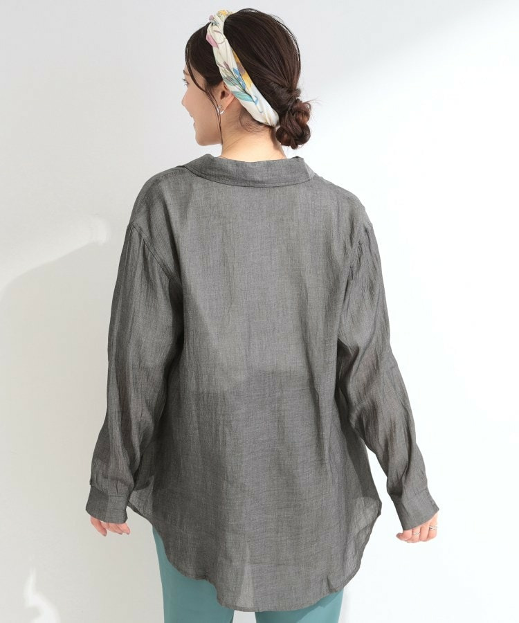 【UV/体型カバー/S-LL/綿100%】優しく透ける 柔らかシアーデニムシャツ3