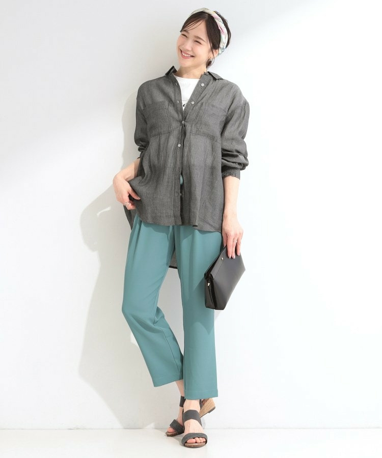 【UV/体型カバー/S-LL/綿100%】優しく透ける 柔らかシアーデニムシャツ4