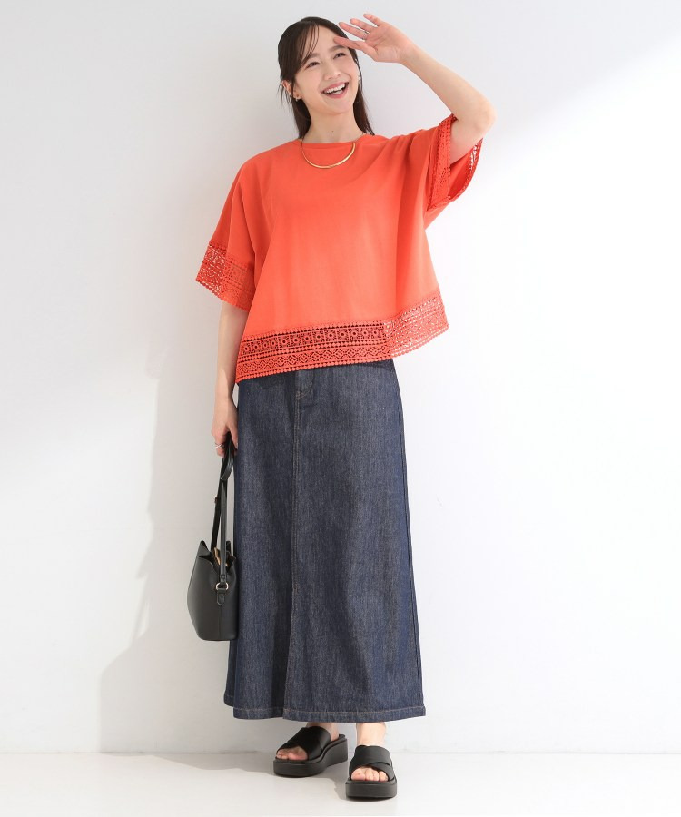 【洗濯機可/ひんやり/S-LL】レース使いがポイント 体型カバーもできる 1枚でサマになるデザインTシャツ16